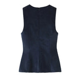 Women's Clothing INS Burst Fashion Casual Sleeveless Cordless Vest Top + Mini