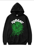 Fashion Trend Foam Sp5der Spider Web Print Loose Hoodie Couple Hoodie