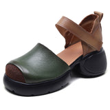 Thick-Soled Thick-Heeled Bag Head Sandals Women 2025 New Hand-Slope Heel Square Head Magic Stick Hollow Single