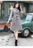 Autumn And Winter Dragon And Phoenix, The Long Coat In The Collar Of The Long Coat Woman Wish Korean Version Of The Waist Bump