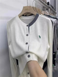Spring And Autumn New Korean Version Of The Color Patch Loose Bottom Long-Sleeved Knitted Shirt Shirt Coat Women's