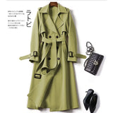 Zingj Women In The Long 2024 Spring And Autumn New Korean Version Of Large Size Small Popular British Wind Coat Over The Knee