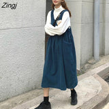 Women Strap Lolita Loose Retro Korean Preppy Style Students Harajuku Womens All-match 2020 Sleeveless Dress New