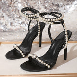New Pearl With Wedding Banquet High Heels Summer Fashion High Heel Sandals