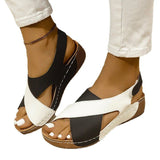 Bottom Color Roman Sandals Women's Pine Cake Bottom Magic Sticker Beach Cool Slippers