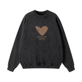Autumn And Winter New Pure Cotton Water Wash Old Sweater Women In Batik Retro Print Top