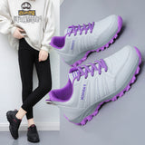 And Autumn Flat Leather Shoes Women's Fashion Outdoor Running Shoes Ladies Casual Shoes Light Travel