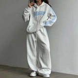 Jacket Set High Street Cuffs Hair Printing Lazy Wind Loose Leisure Trend Feeling