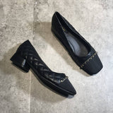Small Fragrant Low-Heeled Shoes Women's Soft-Soled Working Shoes 2025 New Spring And Autumn Square Head Thick Heel Single Shoes