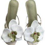 Wind-Red High Heels Women 2025 New Flower Clip High Heels Slippers Summer Dress High Heel Cool