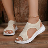 And Summer Fashion Soft Flying Weaving Breathable Flat Sandals Casual Large Size Beach New Women's