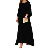 Women's Summer New Loose Print Long-Sleeved Top High Waist Half-Body Large-Size Dress