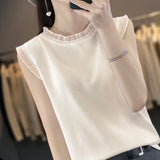 Photograph Vest Condole Belt Female Summer Loose Suit Inside Build Ice Silk Sleeveless Bottom White T Shirt Female Outside Wear Fashionable