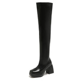 Boots Women's New British Wind Square Head Bulletproof Waterproof Station In Autumn/Winter