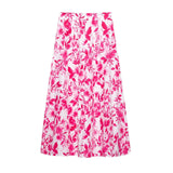 Women's Cascaded Collared Shirt Fan Flute Cloak Skirt Set 5029086
