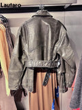 Spring Autumn Cool Short Loose Pu Leather Biker Jacket Women Zipper Blet Retro Female European Fashion Streetwear