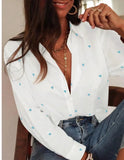 Full Of Printed Long Sleeve Temperament Thin