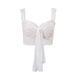 Zingj Women's Summer 2024 New Sexy Hot Girl Pure Desire Lace Mesh Stitching Strap Wrapped Chest