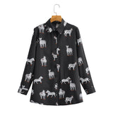Women's New Long-Sleeved Animal Zebra-Print Shirt