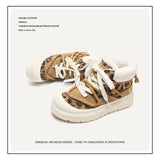 Shoes Classic Yellow Boots Winter Thick Warm Cotton Shoes Short Barrel Snow Boots Men And Women The Same Leopard-Print Martin