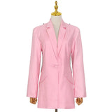Zingj Korea East Gate Women's Wear 2024 Spring And Autumn New Splicing Sexy Back Personality Versatile A Button Suit