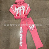 Letter Hoodie Open Trousers Sweatpants Sweatpants Pop