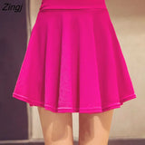 Women High Waist A-line Solid Mini Korean Style Trendy All-match Leisure Streetwear Vintage Daily Kawaii Hot Sale