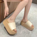 Summer New Small Platform Slippers Women Wear Holiday Cool Drag Open-Toe Beach Shoes Platform Shoes