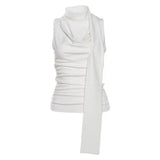 Temperament Tucked Sister Design Feeling Collared Hanging Neck Sling Woman 2025 Summer New Sweet Cool Set