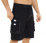 Pants Solid Color Multi-Pocket Fake Two Double-Layer Overalls Five-Point Fitness Running Leisure Sports
