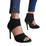 Zingj Fall 2023 High Heel Sandals Female Leopard Print Toe Toe Sexy Fashion Plus Size