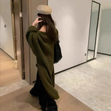 Languid Wind Long Sweater Coat Women's Autumn And Winter New Loose High-End Feeling Thick Knitted Open