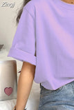 Sleeve T-shirts Women Summer Embroidery Loose Korean Style Simple All-match Trendy Causal Chic Girls Ins BF Tees Daily