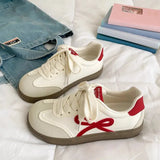 Fashion Training Shoes Women 2025 Summer New Thick-Soled Casual Women's Shoes College Style Lace Coloring Small White