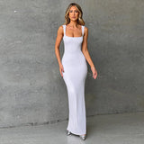 Zingj And Summer 2024 Women's New Temperament Dress French One Word Collar Slim Solid Color