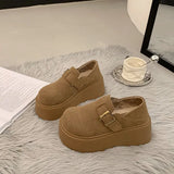 Women's New Vintage Vintage Retat One-Legged Lefu Shoes Round Headed Cotton Shoes In The Autumn And Winter