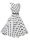 Casual Dress Women Polka Dot Retro Swing Gown Pin Up Robe Vintage 60s 50s Rockabilly