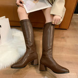 The Knee-Length Boots Girl 2025 Autumn And Winter New British Style Fashion Small Man Showing Thin And Tall And Knight Female