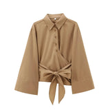Women's Clothing Explosion Fashion Casual Collar Gold Buckle Dress Silk