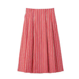 Women's INS Burst Fashion Striped Blouse + Striped Flute Dress