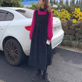 Dress Women Solid Preppy Elegant Female Girls Loose Square Collar Lovely College Empire Holiday Popular Fall