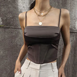 Zingj Summer New Fashion Hong Kong Wind Sexy Backless Stripe Strap Slim Sleeveless Vest