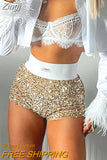 Sparkly Sequin High Waist Booty Shorts Y2k Sexy Pants for Women Clothes Club Wear Rave Festival