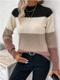 And Winter Hit Sweater Women's Suit Round Collar Long-Sleeved Knitted Shirt Casual