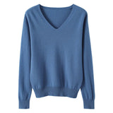 Zingj The 2023 Fall / Winter New Women's Knit Sweater Pullover Women's V-Neck Bottom Plush Sweater-Outfit