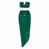 New Women's Sexy Open Skirt Metal Buckle
