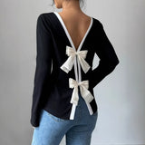 T-Shirted Women's Bow-Bottomed