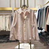Casual Cotton Shirt 2025 Spring And Summer New French Design Solid-Colored Shirt Chic Single-Dbutton Top