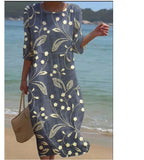 Spring And Summer New Short-Sleeved Casual Print Temperament Dress Dress Body Small Fresh Casual