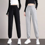 Zingj Pants Korean Version Loose Thin Students Tied Everything Ins Trend Casual Pants Autumn Women's Pants-Outfit
